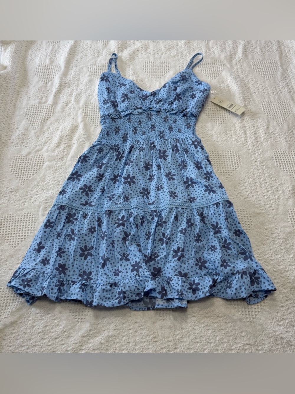New No Boundaries Blue Floral Mini Dress (M)